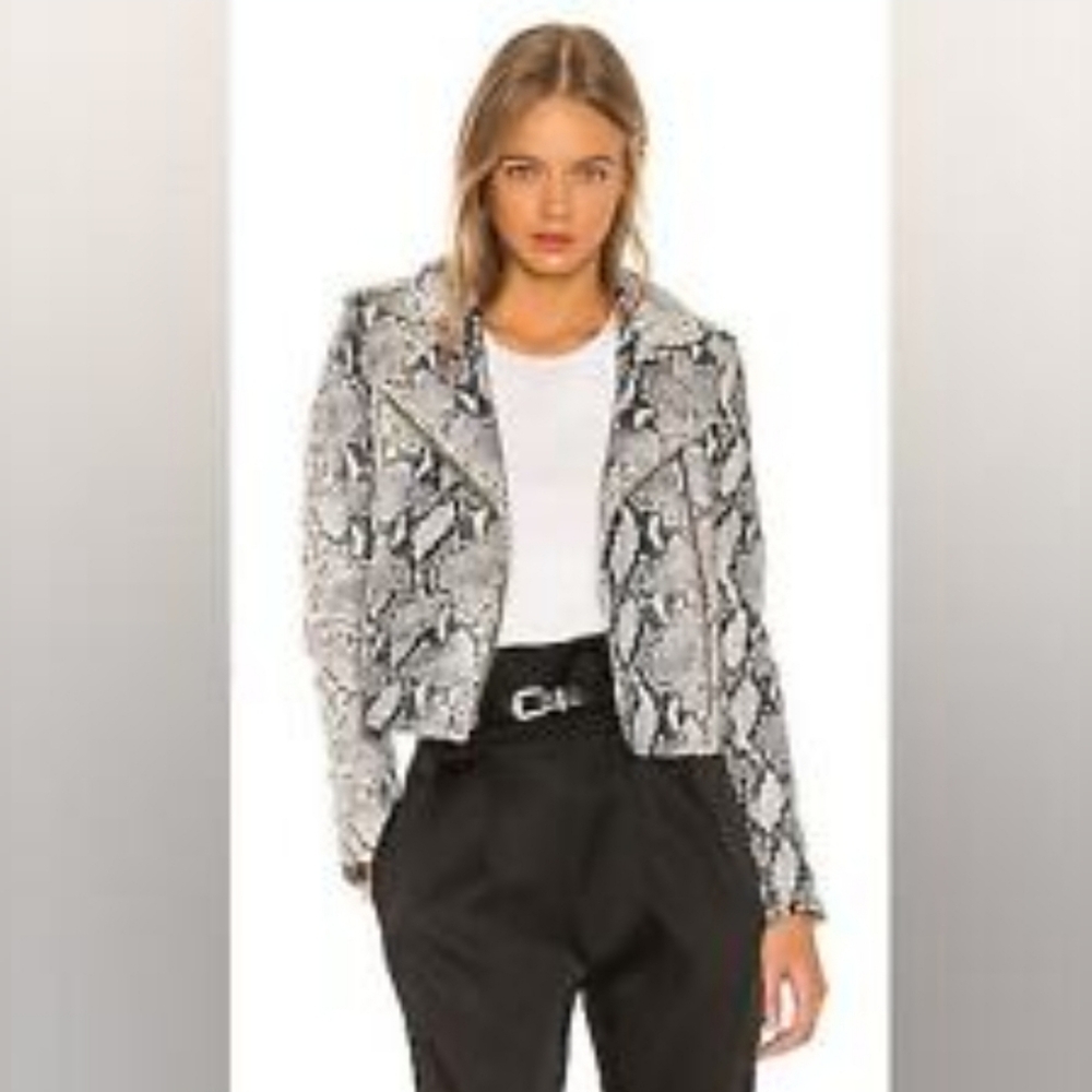 Kensie Snake Skin Vegan Leather Jacket